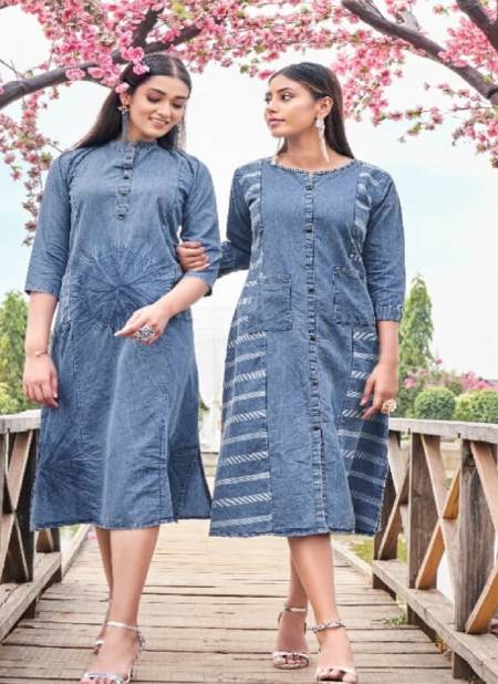 Wanna Denims Latest Designer Fancy Wear Denim kurti Collection Catalog